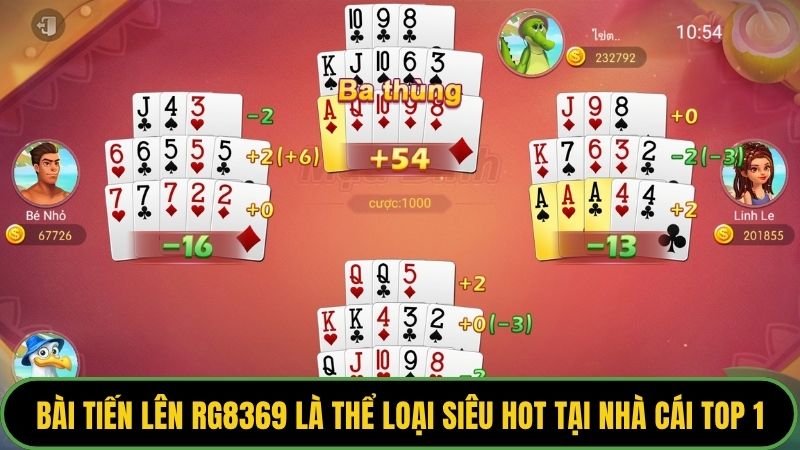 Bài tiến lên Rg8369 là thể loại siêu hot tại nhà cái top 1