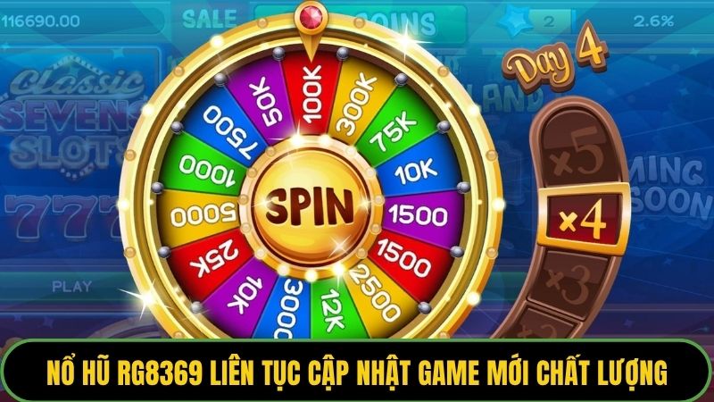 Nổ hũ RG8369 liên tục cập nhật game mới chất lượng